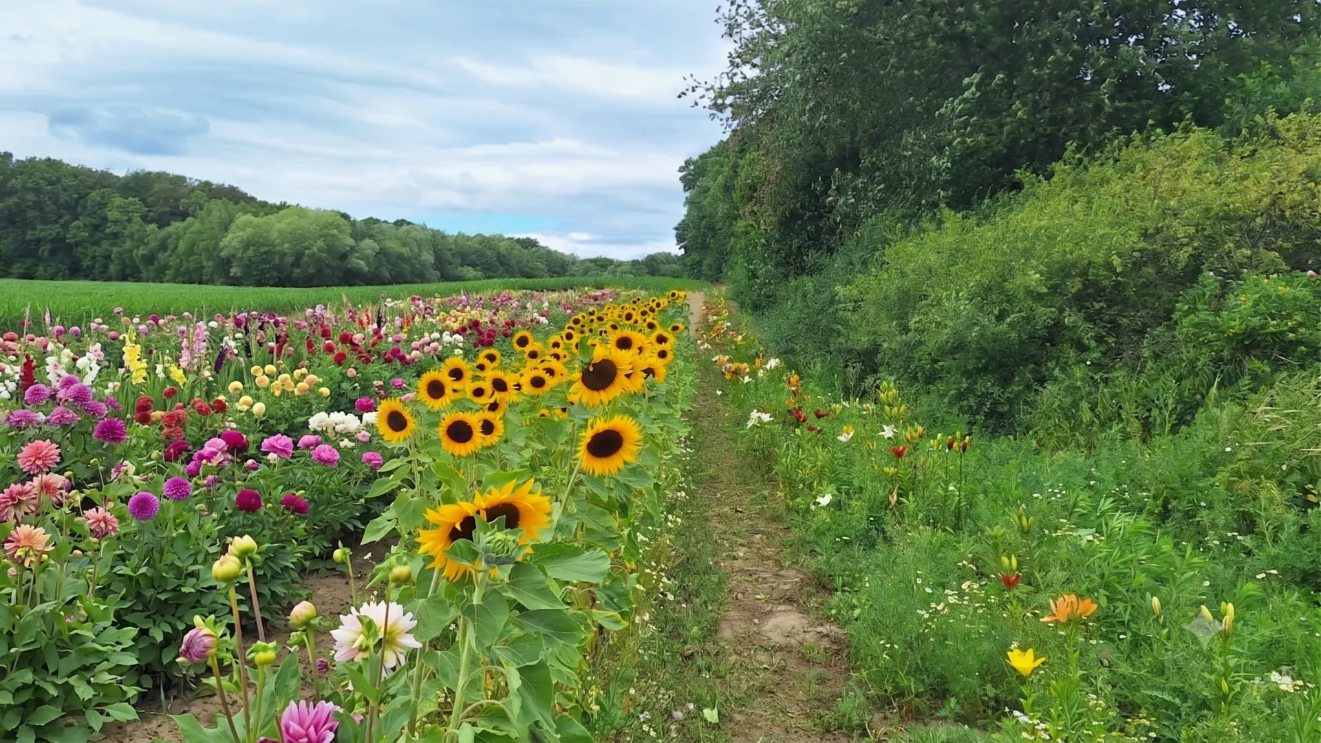 Blühendes Blumenfeld zum Selberpflücken in Osnabrück